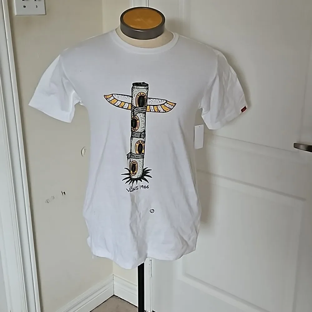 Vans Men's Classic M Wizard Totem 1966 Cotton T-shirts Small White - Picture 2 of 16
